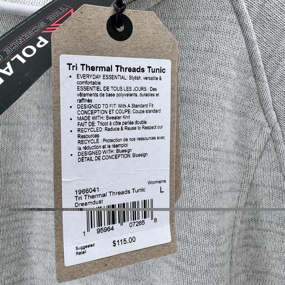 Prana Women's Tri Thermal Threads Tunic Size Large- Dreamdust Warm Cozy - Picture 9 of 15